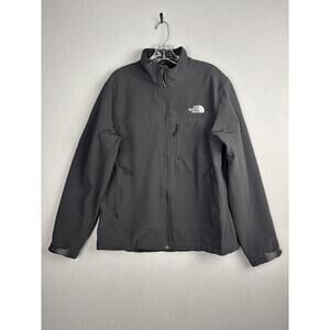 The North Face Windwall Jacket Mens Medium Black Softshell Windbreaker Full Zip
